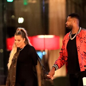 Exclusif - Khloé Kardashian et son compagnon Tristan Thompson sont allés diner avec Kendall Jenner et son compagnon Bens Simmons à Beverly Hills. Le 24 juin 2018