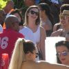 Jamie Foxx a été aperçu entouré de jeunes femmes lors d'une beach party organisée par la Fondation Irie à Miami en Floride, le 6 juillet 2018.