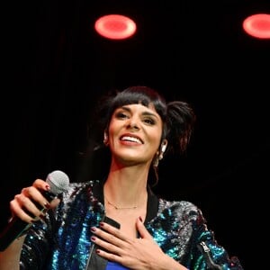 Shy'm durant le concert Star à Juan, au profit de l'association "Enfant Star et Match" dans la pinède Gould d'Antibes Juan-les-Pins le 10 juillet 2018. © Bruno Bebert/Bestimage