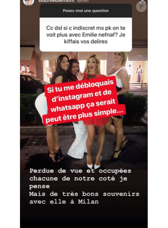 Les belles Emilie Nef Naf et Sidonie Biemont en froid ? Un échange aperçu le 12 juillet 2018.