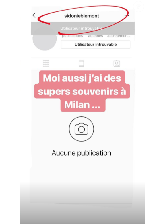 Emilie Nef Naf et Sidonie Biemont en froid ? Un échange aperçu le 12 juillet 2018 sur Instagram.