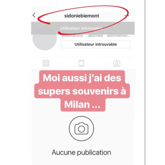 Emilie Nef Naf et Sidonie Biemont en froid ? Un échange aperçu le 12 juillet 2018 sur Instagram.