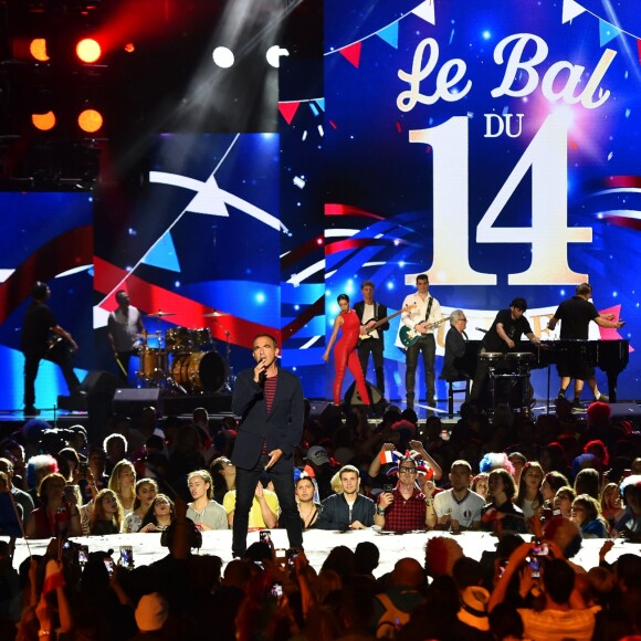 Exclusif - Nikos Aliagas - Enregistrement de l'émission "Le Bal du 14 Juillet" dans les Arènes de Nîmes, diffusée sur TF1. Le 7 juin 2018 © Bruno Bebert