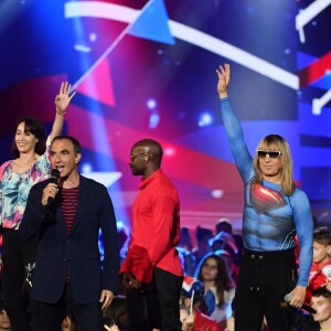 Exclusif - Nikos Aliagas et le Collectif Métissé - Enregistrement de l'émission "Le Bal du 14 Juillet" dans les Arènes de Nîmes, diffusée sur TF1. Le 7 juin 2018 © Bruno Bebert