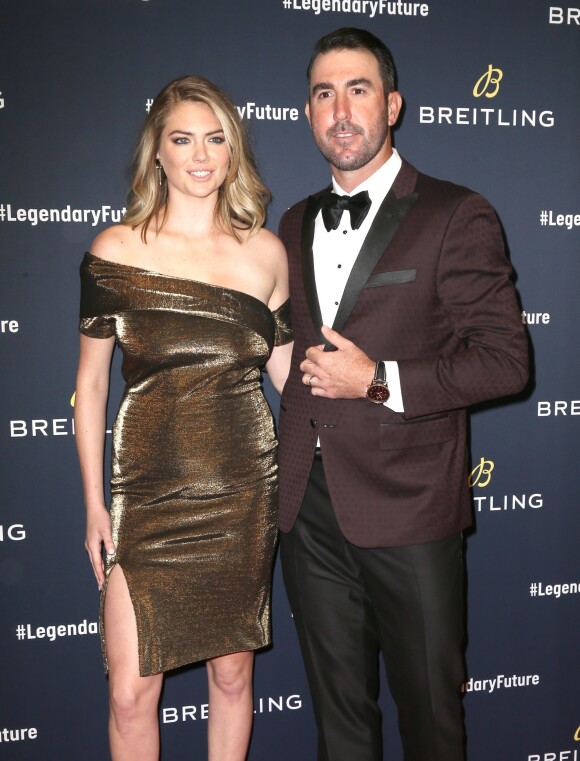 Kate Upton et son mari Justin Verlander à la soirée "Breitling's Legendary Future Roadshow 2018" à New York, le 22 février 2018.