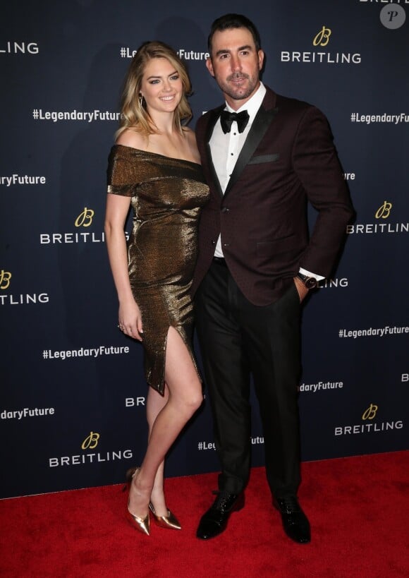 Kate Upton et son mari Justin Verlander à la soirée "Breitling's Legendary Future Roadshow 2018" à New York, le 22 février 2018.