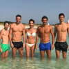 Véronique Zidane avec ses 4 enfants, Enzo, Luca, Théo et Elyaz, à Formentera le 14 juillet 2018.