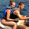 Luca Zidane, le fils de Zinédine Zidane, en vacances à Ibiza en sa compagne Charlotte. Instagram le 4 juillet 2018.