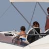 Lionel Messi en vacances sur un yacht avec sa femme Antonella Roccuzzo, ses fils Ciro, Mateo, Thiago et des amis. Ibiza, le 17 juillet 2018.