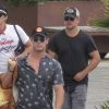 Matt Damon, Elsa Pataky avec son mari Chris Hemsworth, les enfants et des membres de leur famille en vacances à San Sebastian, le 19 juillet 2018.