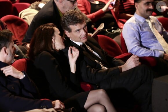 Arnaud Montebourg, candidat à la primaire de la gauche pour les élections présidentielles et sa compagne Aurélie Filippetti durant une rencontre-débat sur la thématique des arts et la culture, à la Maison de la Poésie à Paris, France, le 9 janvier 2017.