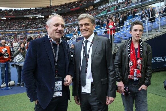 François-Henri Pinault et Frédéric de Saint-Sernin (président du Stade Rennais) - Finale de la coupe de France entre le Stade Rennais et Guingamp au stade de France à Saint-Denis le 3 mai 2014. Guingamp à remporté le match sur le score de 2 à 0.