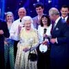 Sir Tom Jones, La reine Elisabeth II d'Angleterre et Le prince Charles, prince de Galles - Concert au théâtre Royal Albert Hall à l'occasion du 92ème anniversaire de la reine Elisabeth II d’Angleterre à Londres le 21 avril 2018.