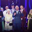 Sir Tom Jones, La reine Elisabeth II d'Angleterre, Le prince Charles, prince de Galles et Kylie Minogue - Concert au théâtre Royal Albert Hall à l'occasion du 92ème anniversaire de la reine Elisabeth II d’Angleterre à Londres le 21 avril 2018.