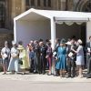La reine Elizabeth II d'Angleterre et la famille royale à la sortie de la chapelle St. George au château de Windsor, le 19 mai 2018.