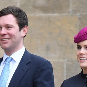 La princesse Eugenie et son fiancé Jack Brooksbank le dimanche de Pâques à Windsor le 31 mars 2018.