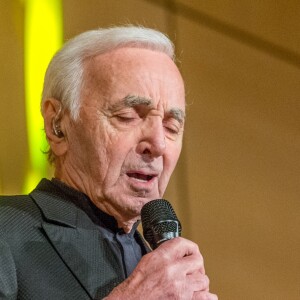 Charles Aznavour en concert à l'Office des Nations Unies à Genève. Le 13 mars 2018