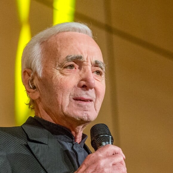 Charles Aznavour en concert à l'Office des Nations Unies à Genève. Le 13 mars 2018