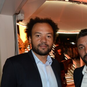 Exclusif - Fabrice Eboué, Jean-Rachid Kallouche - Soirée Orange sur la plage de l'hôtel Majestic lors du 71ème Festival International de Cannes le 12 mai 2018. © Rachid Bellak/Bestimage