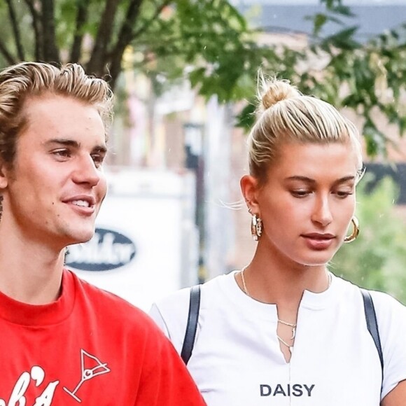 Exclusif - Justin Bieber et sa fiancée Hailey Baldwin sont allés déjeuner puis au cinéma ensemble à New York, le 3 août 2018.