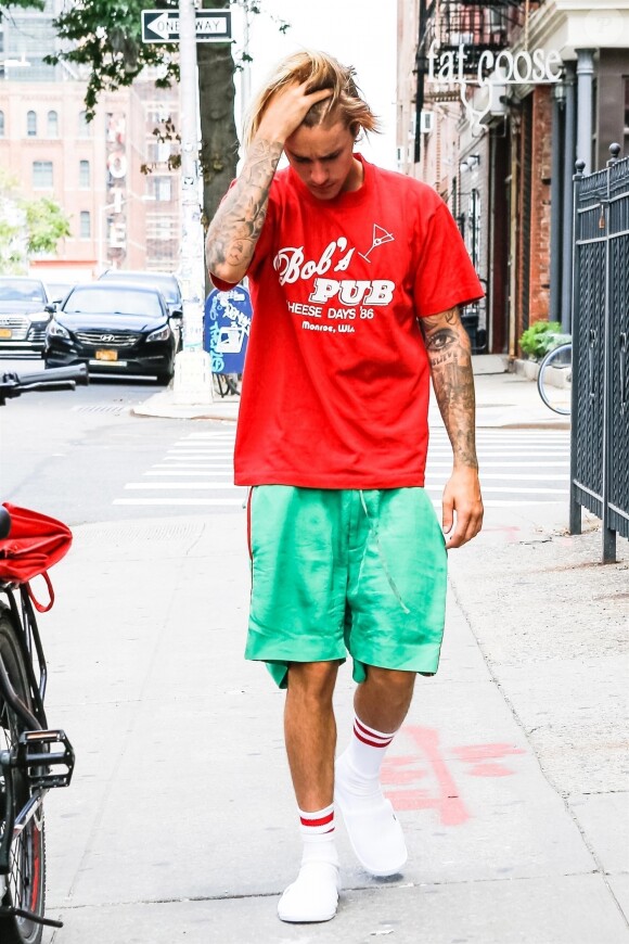 Exclusif - Justin Bieber et sa fiancée Hailey Baldwin sont allés déjeuner puis au cinéma ensemble à New York, le 3 août 2018.