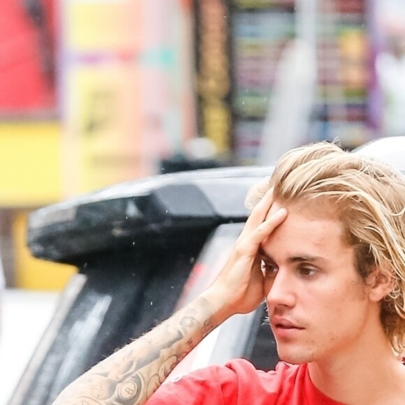 Exclusif - Justin Bieber et sa fiancée Hailey Baldwin sont allés déjeuner puis au cinéma ensemble à New York, le 3 août 2018.