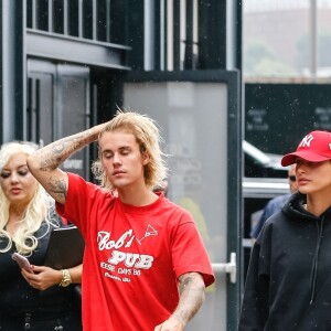 Exclusif - Justin Bieber et sa fiancée Hailey Baldwin sont allés déjeuner puis au cinéma ensemble à New York, le 3 août 2018.