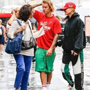 Exclusif - Justin Bieber et sa fiancée Hailey Baldwin sont allés déjeuner puis au cinéma ensemble à New York, le 3 août 2018.