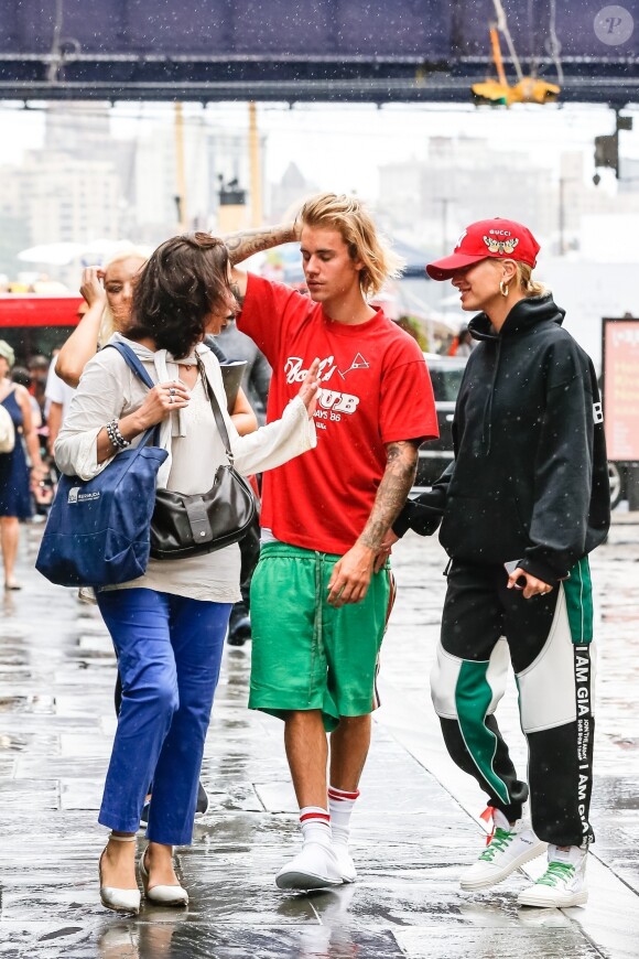 Exclusif - Justin Bieber et sa fiancée Hailey Baldwin sont allés déjeuner puis au cinéma ensemble à New York, le 3 août 2018.