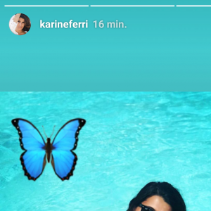 Karine Ferri radieuse au bord d'une piscine - story Instagram, samedi 4 août 2018