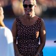  La comtesse Sophie de Wessex lors de la finale de la Coupe du monde de hockey féminin le 5 août 2018 au parc olympique reine Elizabeth à Londres. Dans sa robe marron à pois blancs Prada, la comtesse rappelait Julia Roberts dans Pretty Woman ! 