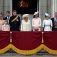 Le prince Edward, la comtesse Sophie de Wessex et leur fille Lady Louise Windsor, à gauche, avec la famille royale au balcon du palais de Buckingham le 15 juin 2013 lors de la parade Trooping the Colour. 