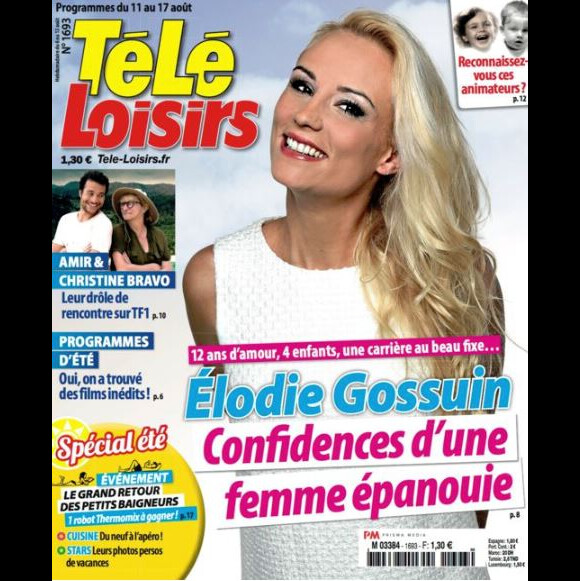 Elodie Gossuin en couverture du nouveau numéro de "Télé Loisirs" - 6 août 2018