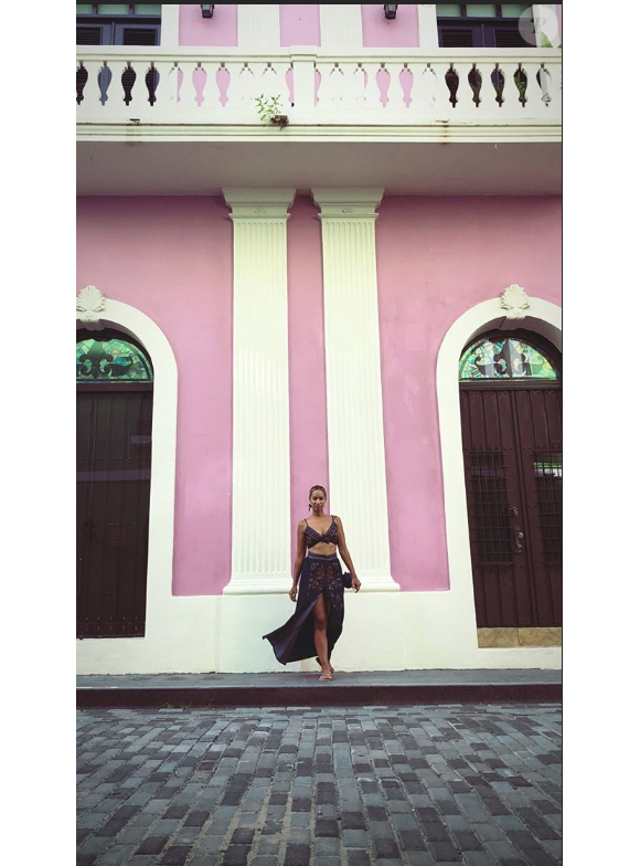 Leona Lewis, image de sa story Instagram du 6 août 2018 lors de son séjour à San Juan, Porto Rico, avec son amoureux Dennis Jauch, qui l'a demandée en mariage.