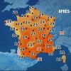 Carte d'un bulletin météo de TF1