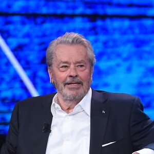 Alain Delon, invité de l'émission télé "Che tempo che fa" à Milan en Italie le 25 mars 2018.