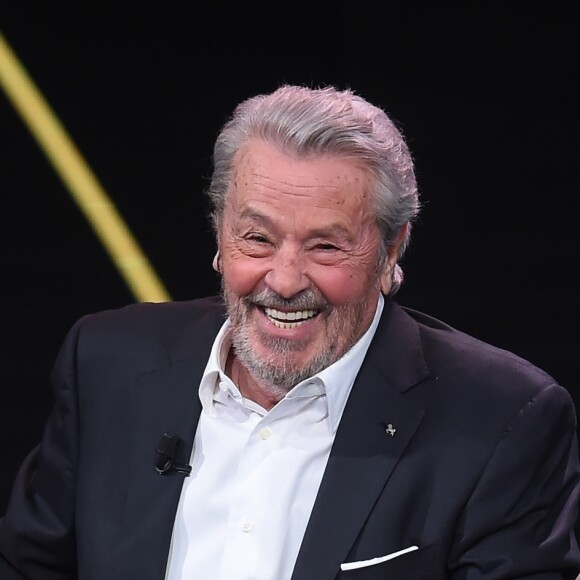 Alain Delon, invité de l'émission télé "Che tempo che fa" à Milan en Italie le 25 mars 2018.