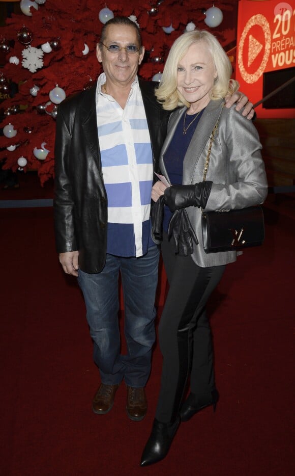 Michele Torr et son mari Jean-Pierre - People au concert de Celine Dion au POPB de Paris, le 5 décembre 2013.