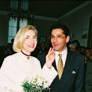 Michèle Torr et Jean-Pierre Murzilli lors de leur mariage à Mérindol en 1994.