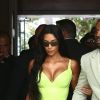 Kim Kardashian et son mari Kanye West arrivent à un mariage privé qui a lieu dans la maison de Versace à Miami le 18 août 2018.