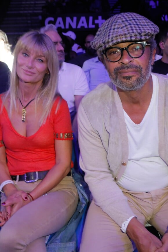 Yannick Noah et sa femme Isabelle Camus - People au match de boxe de Tony Yoka au palais des sports de Paris, le 23 juin 2018