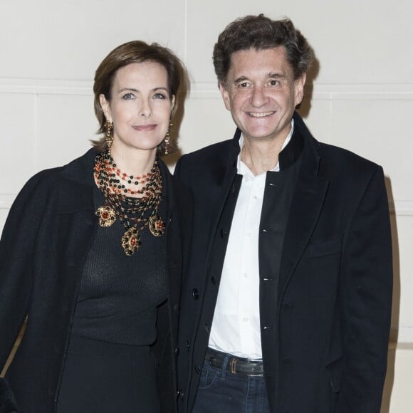 Carole Bouquet et son compagnon Philippe Sereys de Rothschild - Photocall lors du deuxième défilé Chanel "Métiers d'Art" au Ritz à Paris, France, le 6 décembre 2016. © Olivier Borde/Bestimage