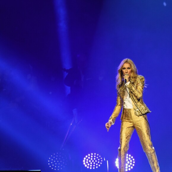 Celine Dion en concert lors de sa tournée "Celine Dion Live 2018" au Qudos Bank Arena de Sydney en Australie le 27 juillet 2018