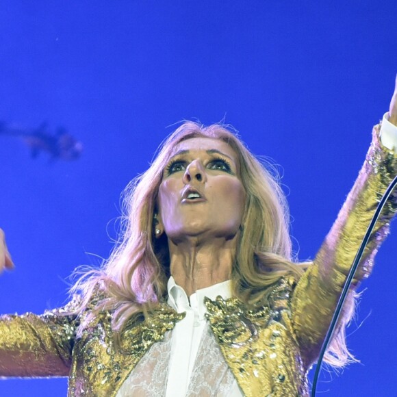 Celine Dion en concert lors de sa tournée "Celine Dion Live 2018" au Qudos Bank Arena de Sydney en Australie le 27 juillet 2018