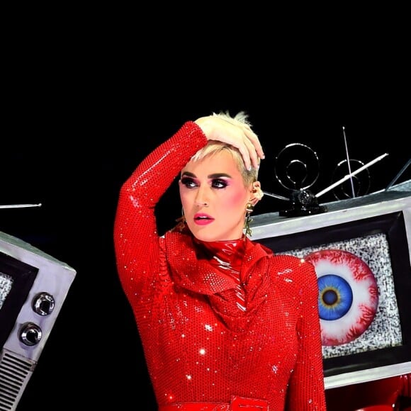 Katy Perry en concert lors de sa tournée Witness: The Tour au Qudos Bank Arena à Sydney, Australie, le 13 août 2018.