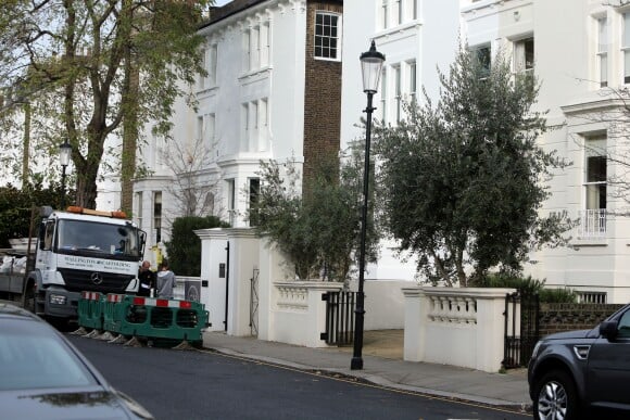Exclusif - Image de la maison de James Matthews et Pippa Middleton dans le quartier de Chelsea à Londres le 1er novembre 2017, alors qu'un grand chantier de rénovation y avait débuté.