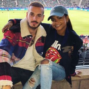 Christina Milian avec M. Pokora lors du match LA Galaxy-San José, à Los Angeles, le 25 mai 2018.