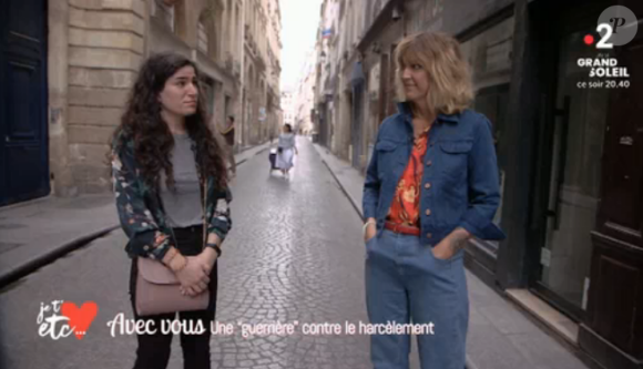 Daphné Bürki parle harcèlement de rue dans "Je t'aime etc" sur France 2 le 30 août 2018. Ici avec Marie Laguerre.