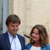 Passation de pouvoir entre le ministre de la Transition Ecologique et Solidaire, Nicolas Hulot, en compagnie de son épouse Florence Lasserre, et son successeur François de Rugy, accompagné de sa femme Séverine Servat, au ministère de l'Ecologie, hôtel de Roquelaure, à Paris, le 4 septembre 2018. © Stéphane Lemouton / Bestimage