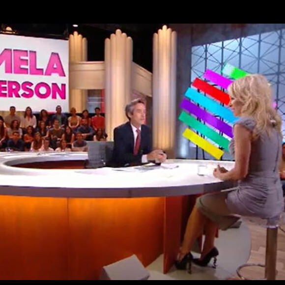Pamela Anderson face à Yann Barthès dans "Quotidien" - 10 septembre 2018, TMC